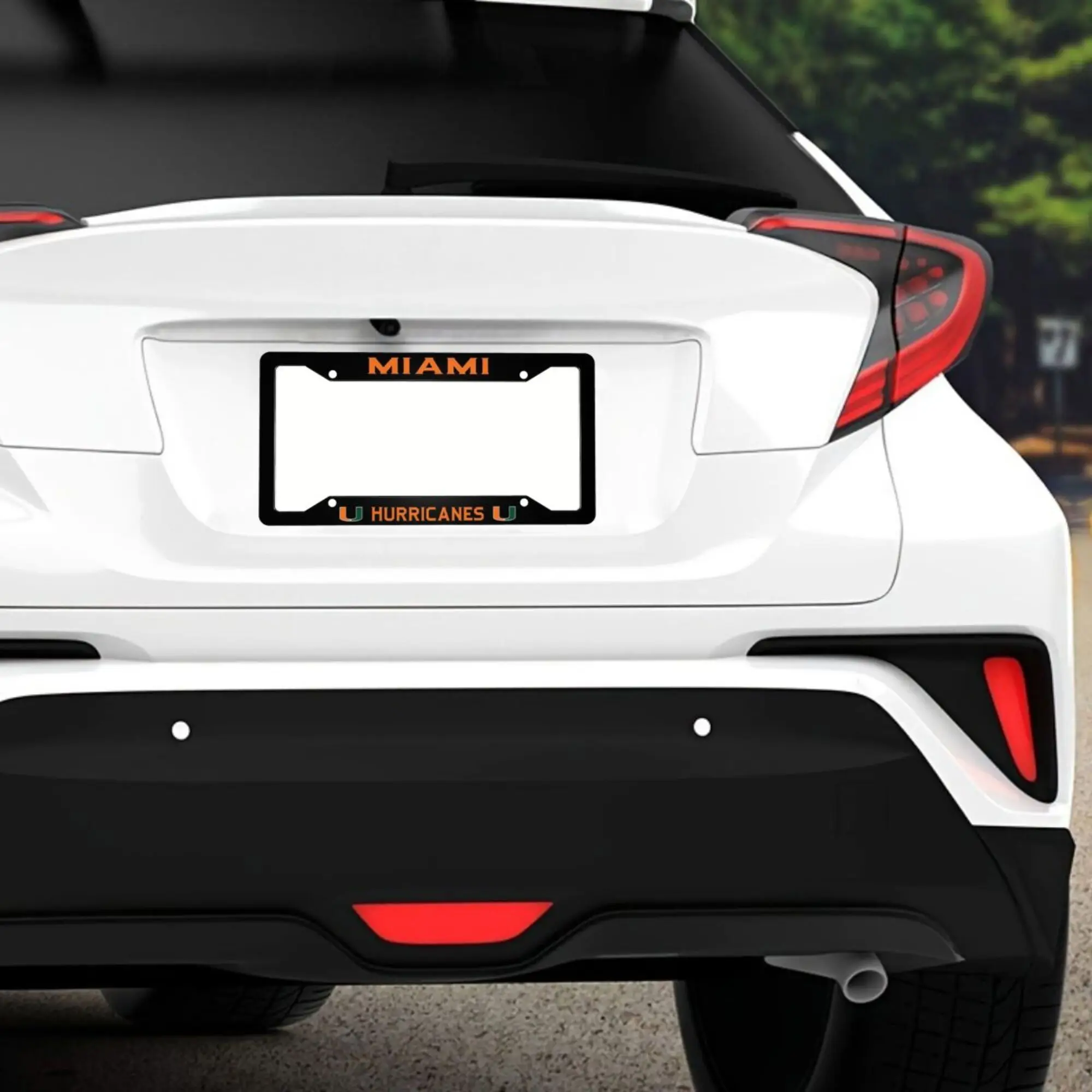 1pc Aluminum Decorative and Innovative Design of License Plate Frame, Matte Black for Miami Hurricanes, For Decoration, 31X16cm - view 6