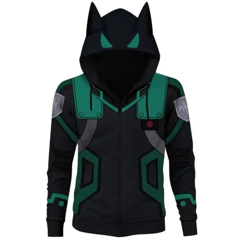 Anime My Hero Academia Midoriya Izuku Deku Cosplay chaqueta de disfraz adulto Unisex Sudadera con capucha abrigo sudaderas