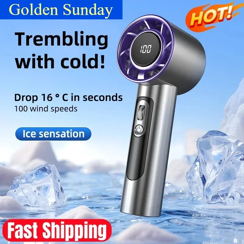 

Портативный ручной вентилятор с 100 скоростями, регулируемый, с USB-зарядкой, мини, для улицы, турбо, долговечный, высокоскоростной, новинка 2025 года