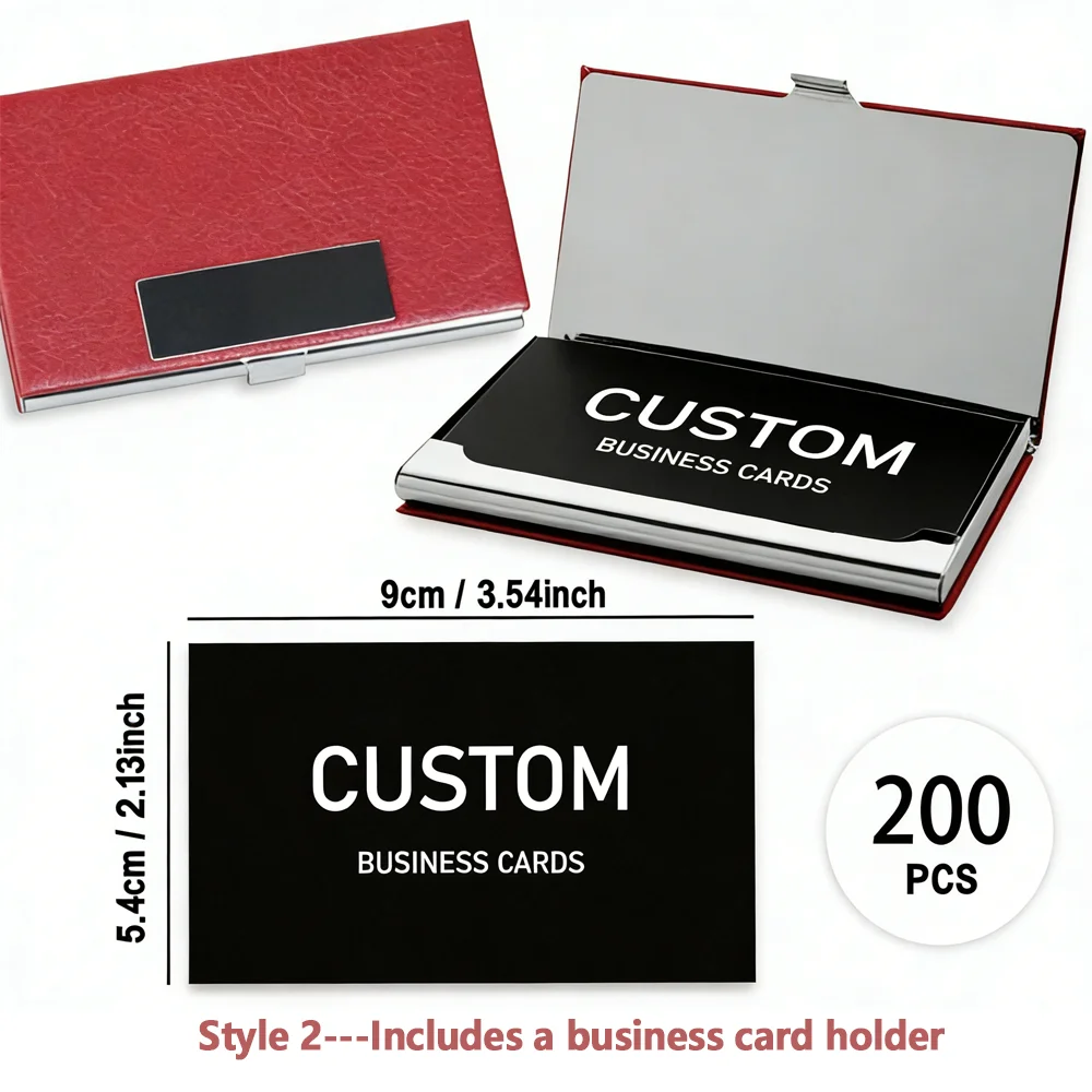 200/500/1000 Stück Anpassbare Karten, Personalisierte Visitenkarten mit Acryl-Aufbewahrungsbox, Matte Dankeskarten und Einladungen
