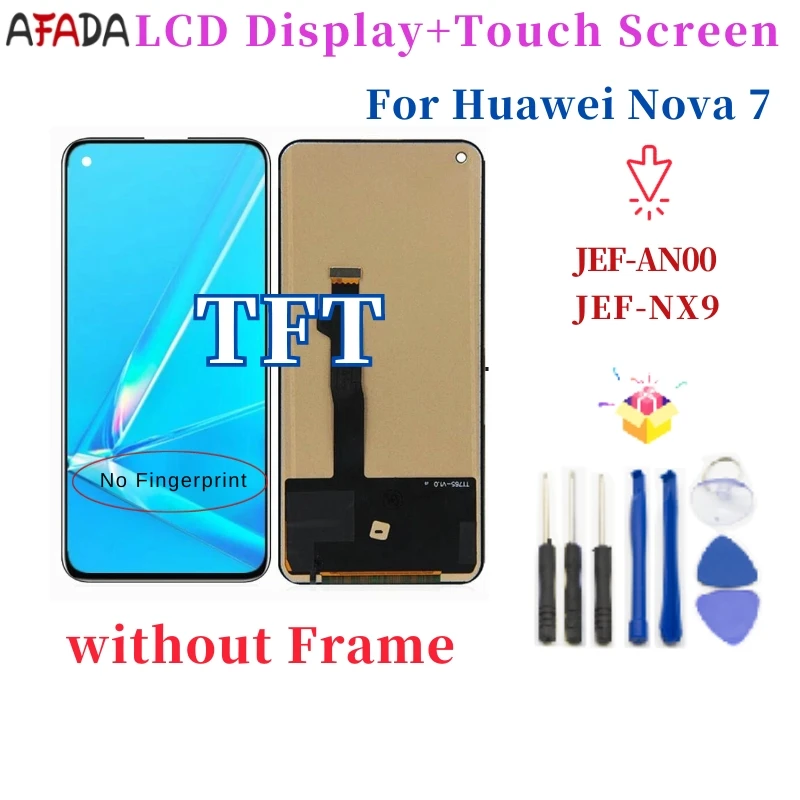 TFT 6.53 inchs LCD For Huawei Nova 7 5G LCD JEF-AN00 JEF-NX9 Touch Screen Digitizer Assembly Replacement For Huawei Nova7 LCD