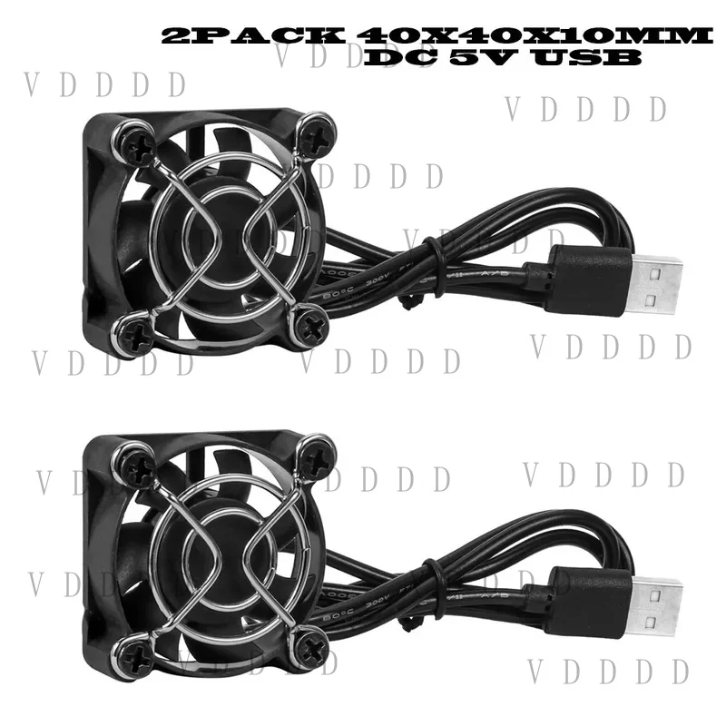 L... 2pcs Dual Ball USB Cooling Fans, DC 5V, Quiet, for DIY, Router, Game Console, TV Box, Power Supply 40mm 50mm 60mm 70mm 80mm