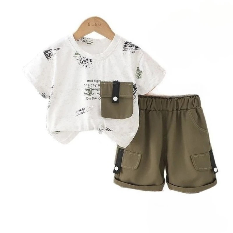 

New Summer Baby Clothes Suit Children T-Shirt Shorts 2Pcs/Sets Infant Boys Clothing Set Toddler Casual Costume Kids Tracksuits