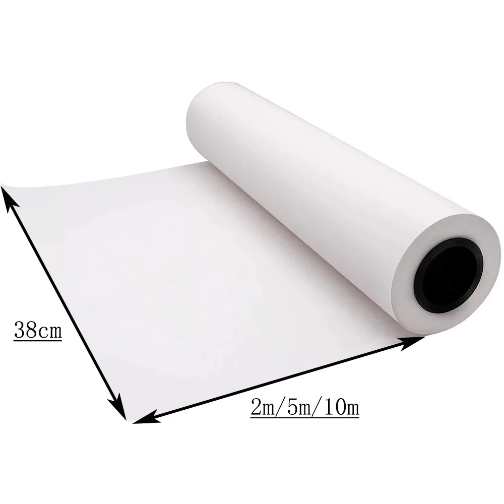 2m/5m/10m/x 38cm Roll White Kraft Arts and Crafts Paper Roll, Coloring & Drawing Easel Paper Recyclable Art Supplies for Waterco