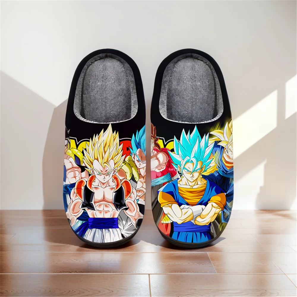 

Anime Cartoon Cute Home Slippers Dragon Ball Vegetto Winter Warm Slippers For Man Woman Boy Girl Unisex Halloween Shoes Gift