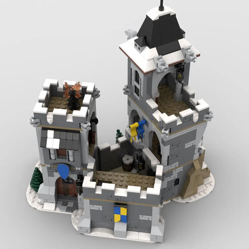 Small Castle Northern Tower: Dragon's Nest with Interior 971 Pieces MOC Build