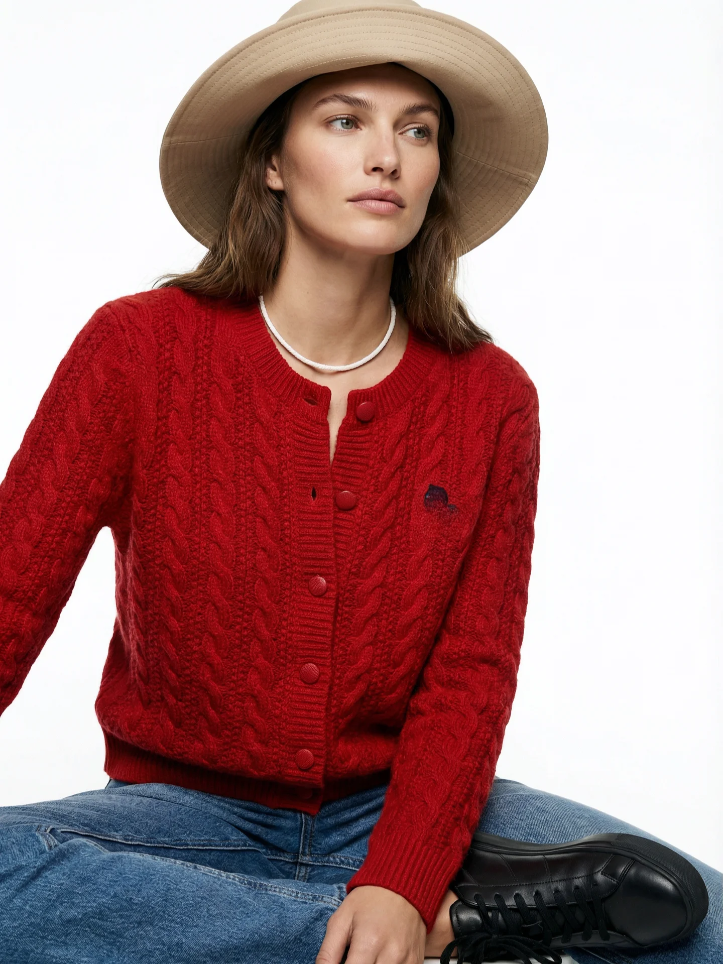 

Свободный вязаный кардиган с длинными рукавами для женщин, цвета красного вина, лимитированная серия Civibe Lazy Year, повседневная одежда