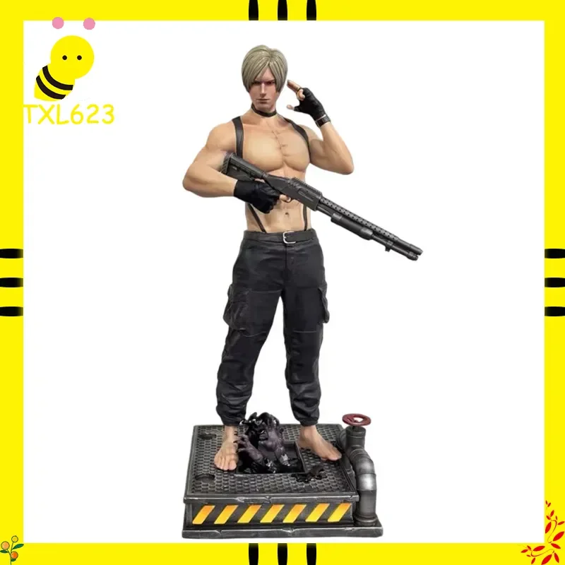 

Leon Kennedy Figure Resident Evil GK Statue Leather Style Collectible Model
