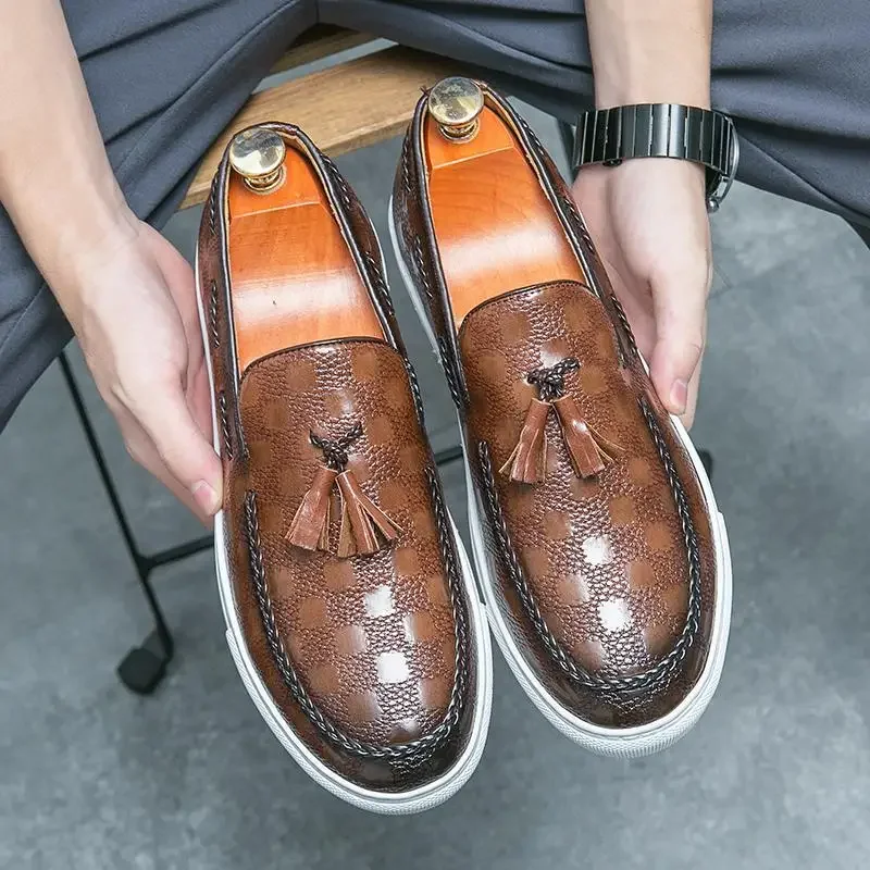 

Men's Lace-up Flats Luxury Party Black Fashion Pointed-Toe Lace Casual Handmade Derby Shoes