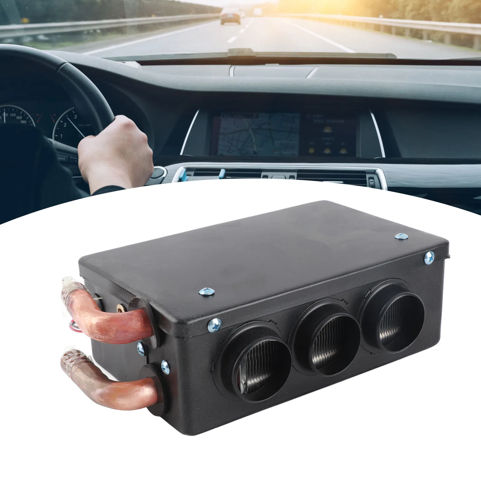 12V Riscaldatore Per Auto Sbrinatore Per Auto 12V 50W Riscaldatore Per Auto 3 Fori Portatile Invernale Riscaldamento Veloce Più Caldo Gelo Rimozione A Basso Rumore Auto Disappannatore