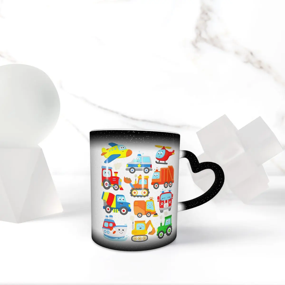 Plane Helicopter Excavator Trashtruck Ship Tractor Train Police Firetruck Kids Mug Ceramic Coffee Cup Tea Mug Milk Cup Drinkware