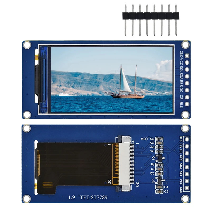 1.9 Inch IPS Full Angle TFT Display Screen LCD Screen Color Display Module SPI Serial Port High-definition 170x320 ST7789