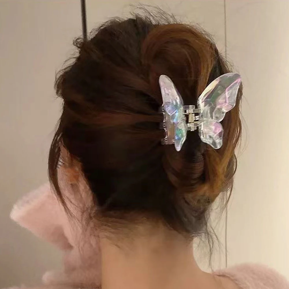 Butterfly Resin Hair Clip Crabs Transparent Hairclip Acrylic Cute Accessories For Women Girls Shark Clip Frosted Hair Claw