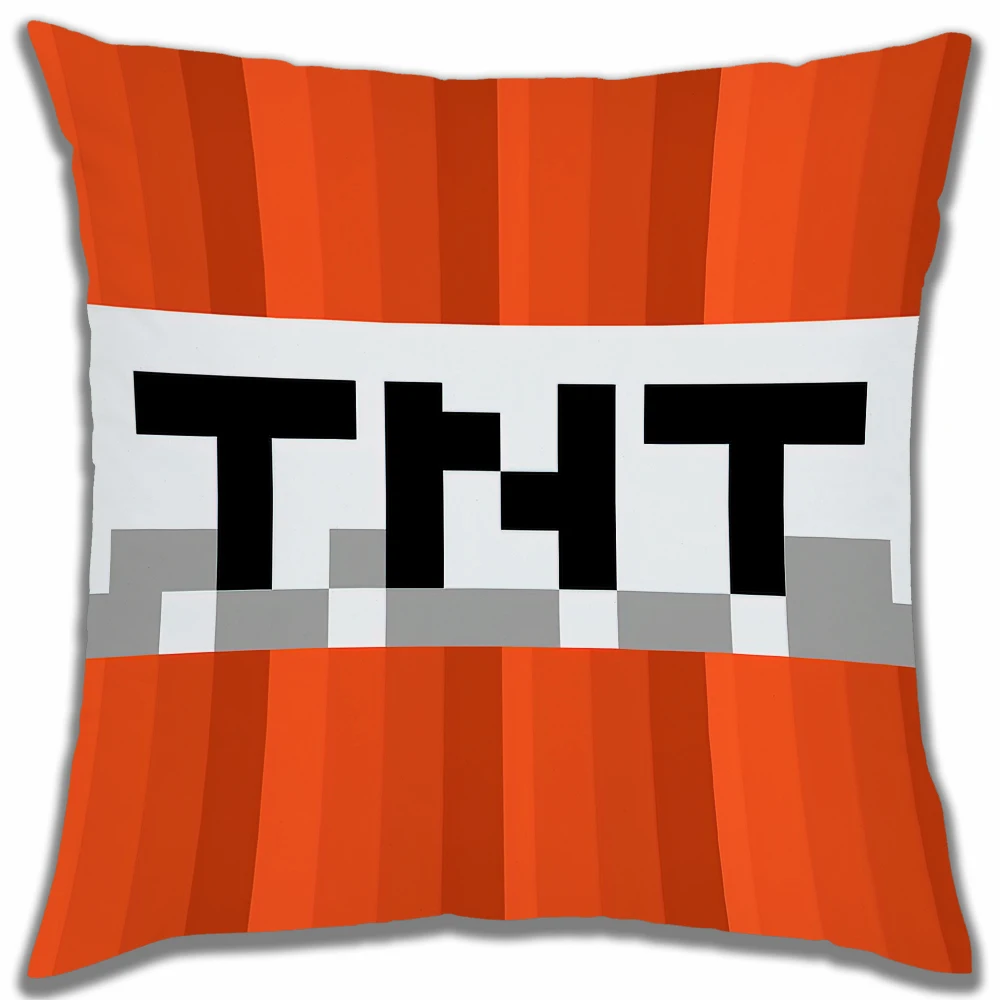 M-Minecrafts MC Kissenbezüge, dekorative Sofakissen, Heimdekorationsartikel, Stuhlkissenbezug, 45 x 45 cm, kurze Plüschkissen für Reisen
