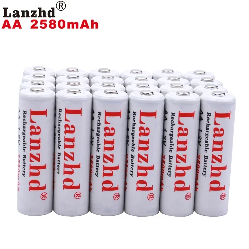 AA перезаряжаемая батарея 1,2 V 2A AA 2580mAh 2500mAh 1,2 V Ni-MH для стандартных предварительно подогреваемых батарей AA