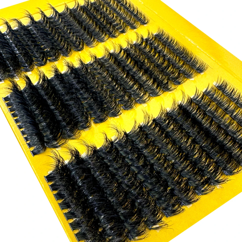 HBZGTLAD Rizos de Pestañas 8D Esponjosos y Gruesos, Rizo C/D, Finos, Individuales, Mezcla 60+80+100, Extensiones de Pestañas Postizas 4