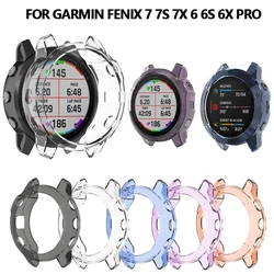 Protective Case For Garmin Fenix 7 7S 7X Pro Solar 6 6S 6X Pro TPU Transparent Protector Smart Watch Strap Silicone Bumper Cover