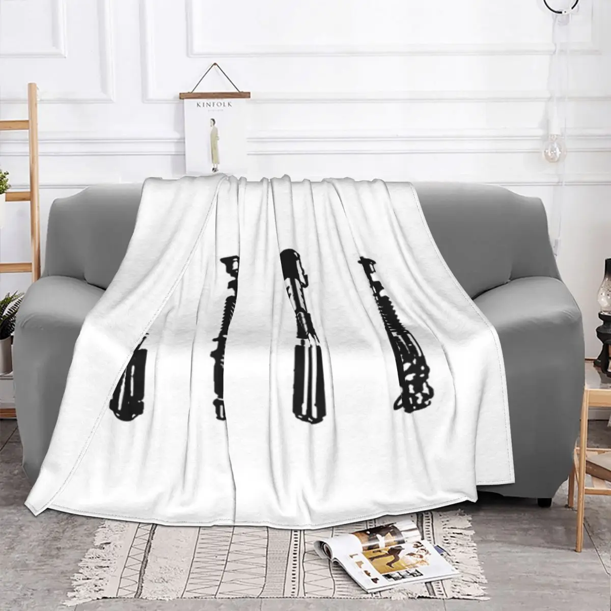 Stencil Saber Home Bedroom Winter Blankets Thin Wadding Blanket Throw Blanket