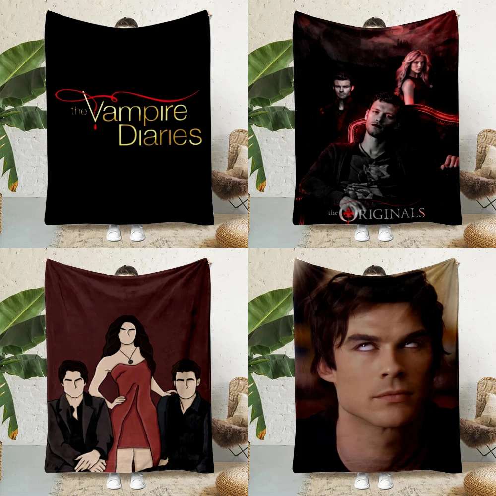 The Vampire Diaries Damon salvatore Printed Blanket Picnic Blankets Warm Soft and Comfortable Blanket Home Travel Birthday Gift