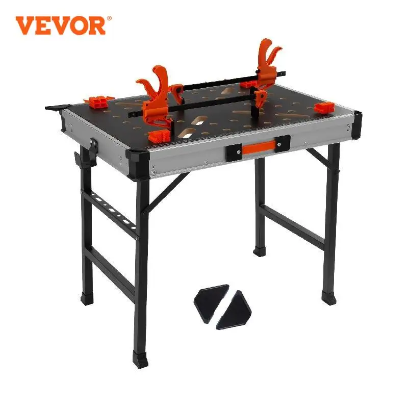 VEVOR Folding Work Table 2-in-1 as Sawhorse & Workbench 1000 lbs Load Capacity Steel Legs Portable Foldable Tool Stand 2 Hooks