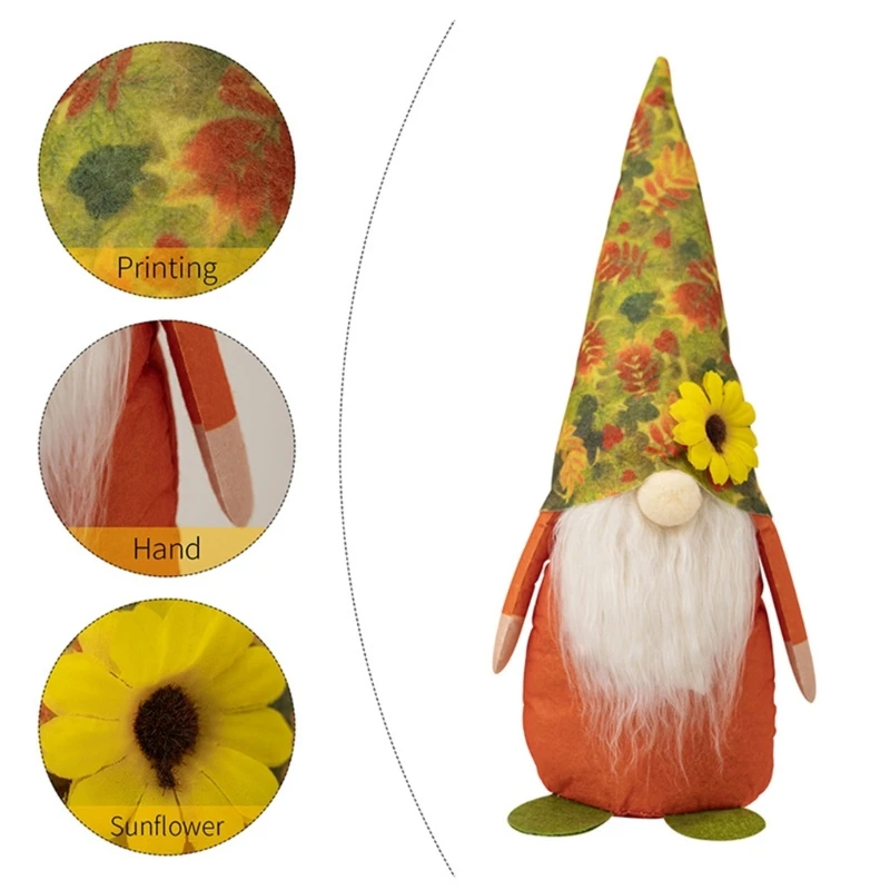 

N0HB 4pcs Thanksgiving Celebration Gnomes Display Pieces for Office Dorm Decoration