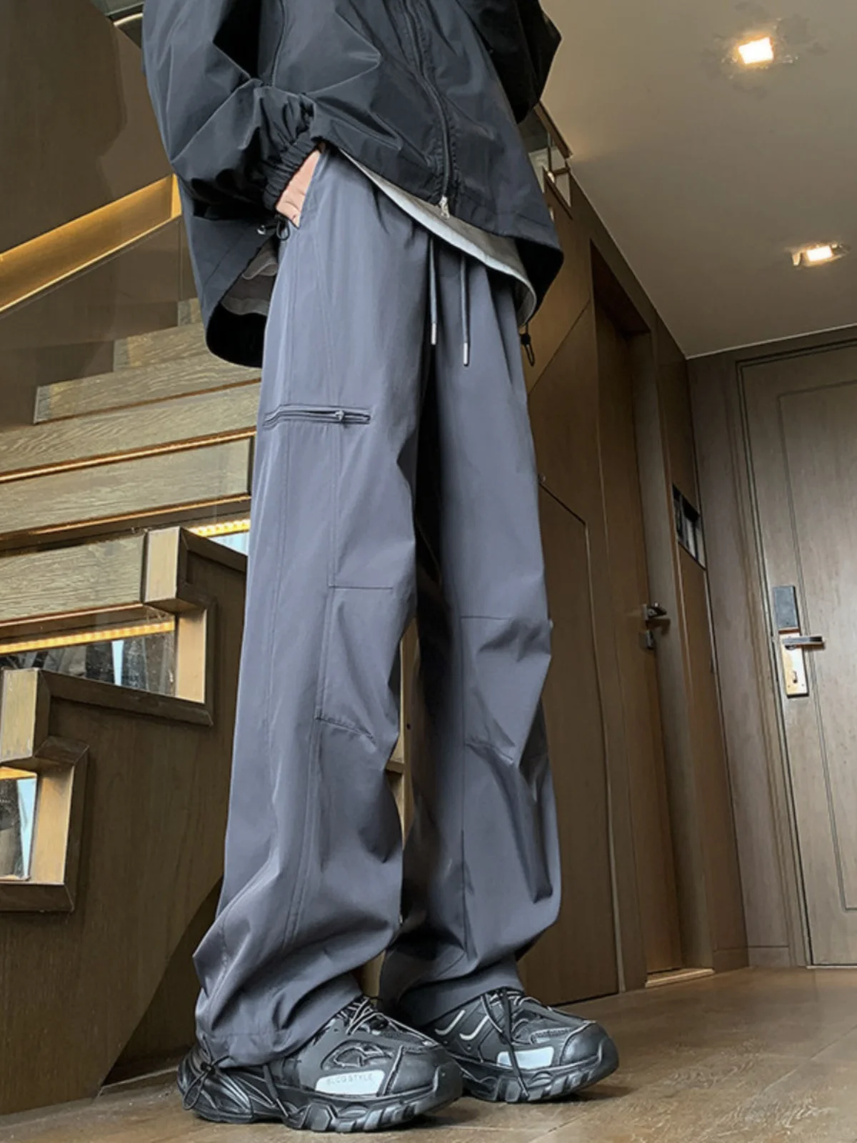 

Outdoor Waterproof Soft ell Cargo Pants Men's Spring Autumn Loose Straight Leg Mountain Climbing Trousers American Sle Wo...