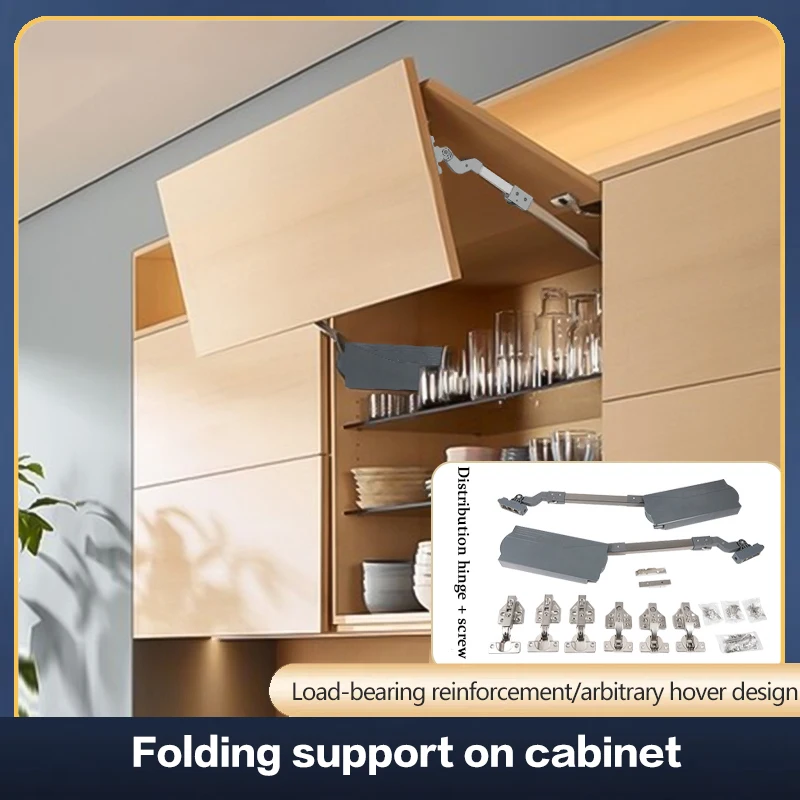 

SSOUIM Folding Door Hydraulic Buffer Support Frame Heavy Cabinet Door Pull Basket Cabinet Damping Rod Hardware Accessories