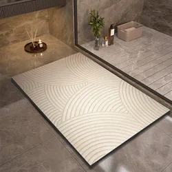Super Absorbent Bath Mats Bathroom Anti Slip Shower Foot Mat Quick Dry Bathtube Carpet Toilet Rug Doormat Washable