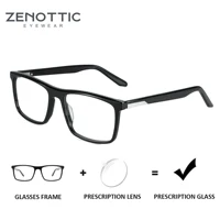 ZENOTTIC (talla XL) gafas graduadas cuadradas de moda antiluz azul/hipermetropía fotocromática/gafas progresivas para hombres