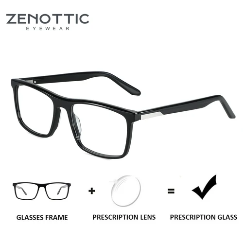 ZENOTTIC (talla XL) gafas graduadas cuadradas de moda antiluz azul/hipermetropía fotocromática/gafas progresivas para hombres