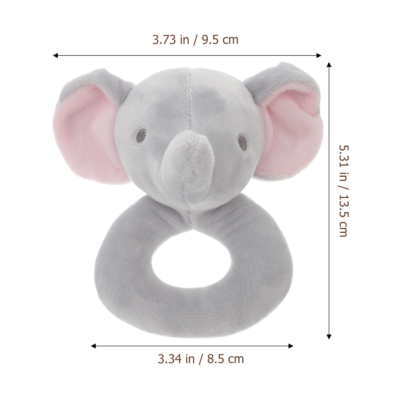 Grzechotka dla niemowląt w kształcie słonia, pluszowa zabawka z miękkiej, bezpiecznej dla skóry tkaniny premium dla noworodków, zabawa sensoryczna, koordynacja oko-ręka.