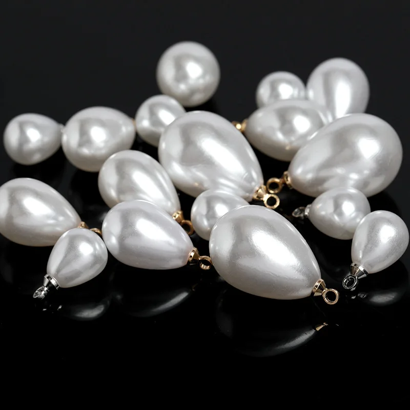 10 pièces 10x20mm mini pendentif de perle acrylique bricolage goutte d'eau perles pendentif boucle d'oreille ornements fabrication de bijoux pièces en gros