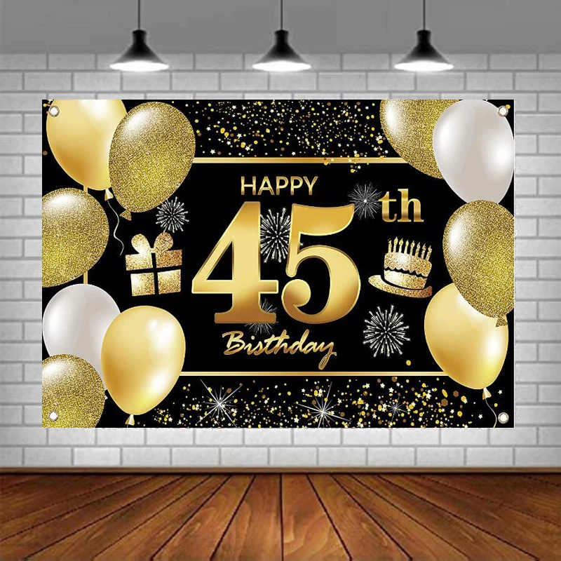 45th Birthday Party Decorations Articles Photography Backdrop Banner Decorations For Men Background Poster