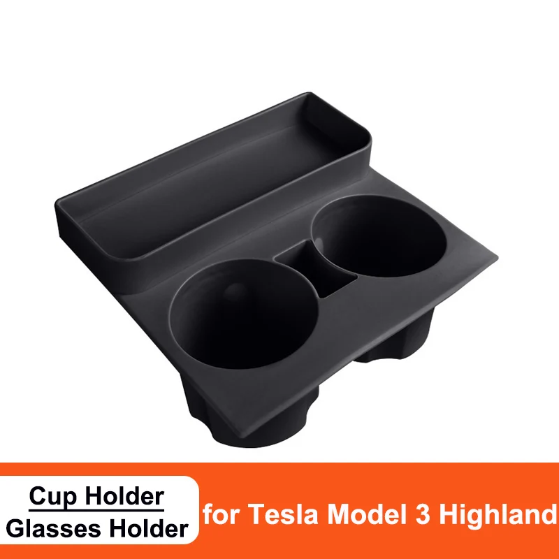 Model Y Cup Holder Storage Box For Tesla Model 3 2023 Central Control Cup Stopper One-piece Silicone Coaster Car Accessories