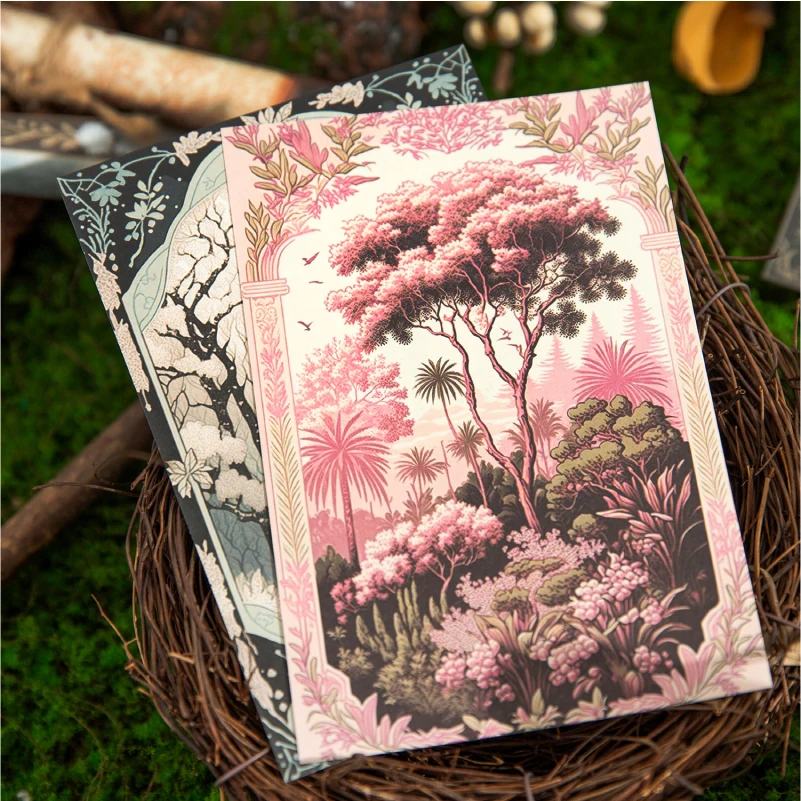 30Pcs Forest landscape Paper Material Junk Journal Planner Scrapbooking Vintage Decorative Collage DIY Craft Craft Paper