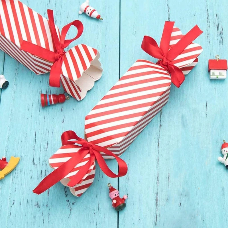 50 قطعة صندوق حلوى مخطط أحمر إبداعي صندوق حلوى الزفاف مربع التعبئة والتغليف هدية صندوق لحفلات الزفاف والحفلات السلع المنزلية