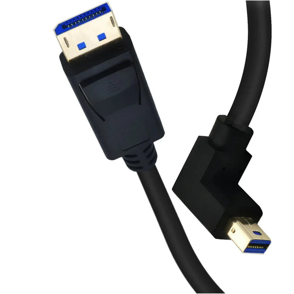 كابل Displayport 1.4 8K @ 60 هرتز منفذ عرض صغير الزاوية اليمنى ذكر إلى DP ذكر نقل ثنائي الاتجاه 1 قدم 0.3 متر