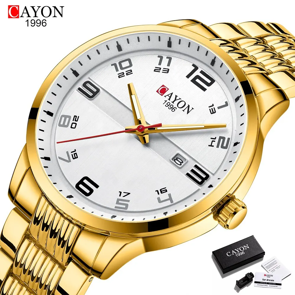 CAYON-Montre de plongée étanche pour homme, montre-bracelet à quartz, horloge de date, montres de sport, mode de luxe, marque supérieure, 30m