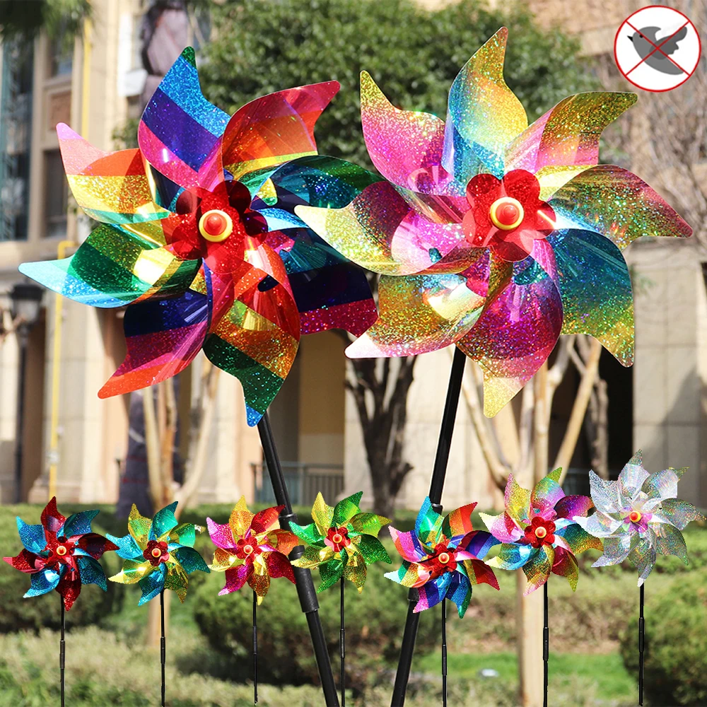 

Windmill Bird Repellent Outdoor Decoration Bird-Scaring Repellent Wind Spinner Kids Toys Garden Decorations Orchard Protection