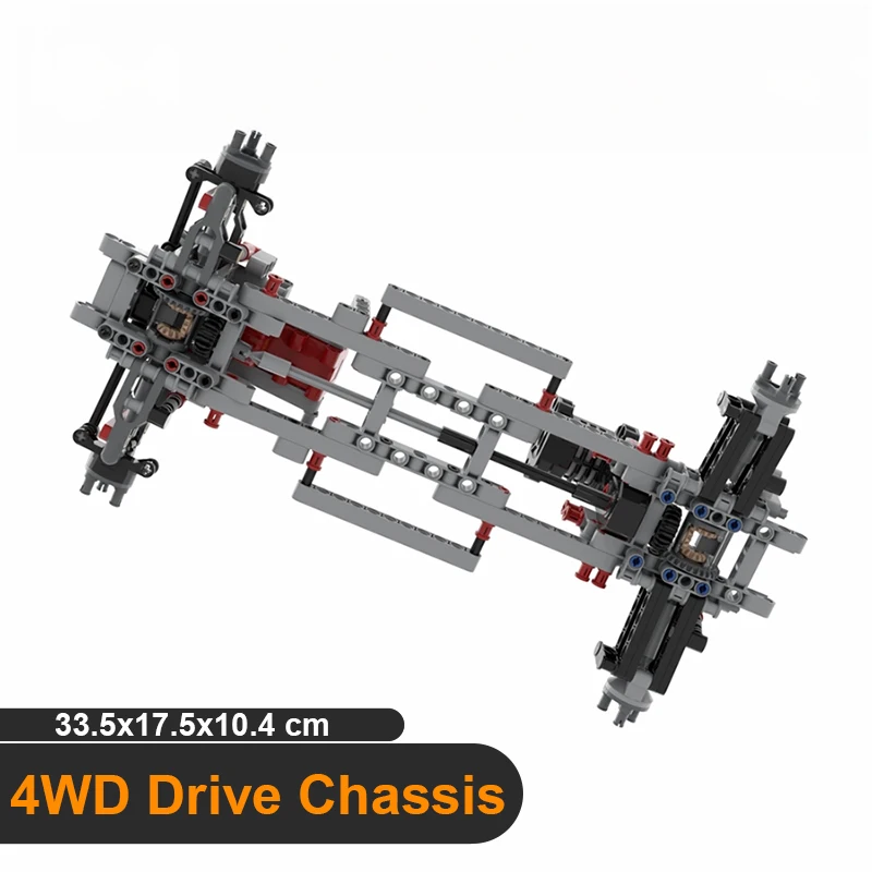 4WD Chassis Vehicle Independent Suspension Differential Steering Axle Compatible with Building BlocksTechnical Parts Toys