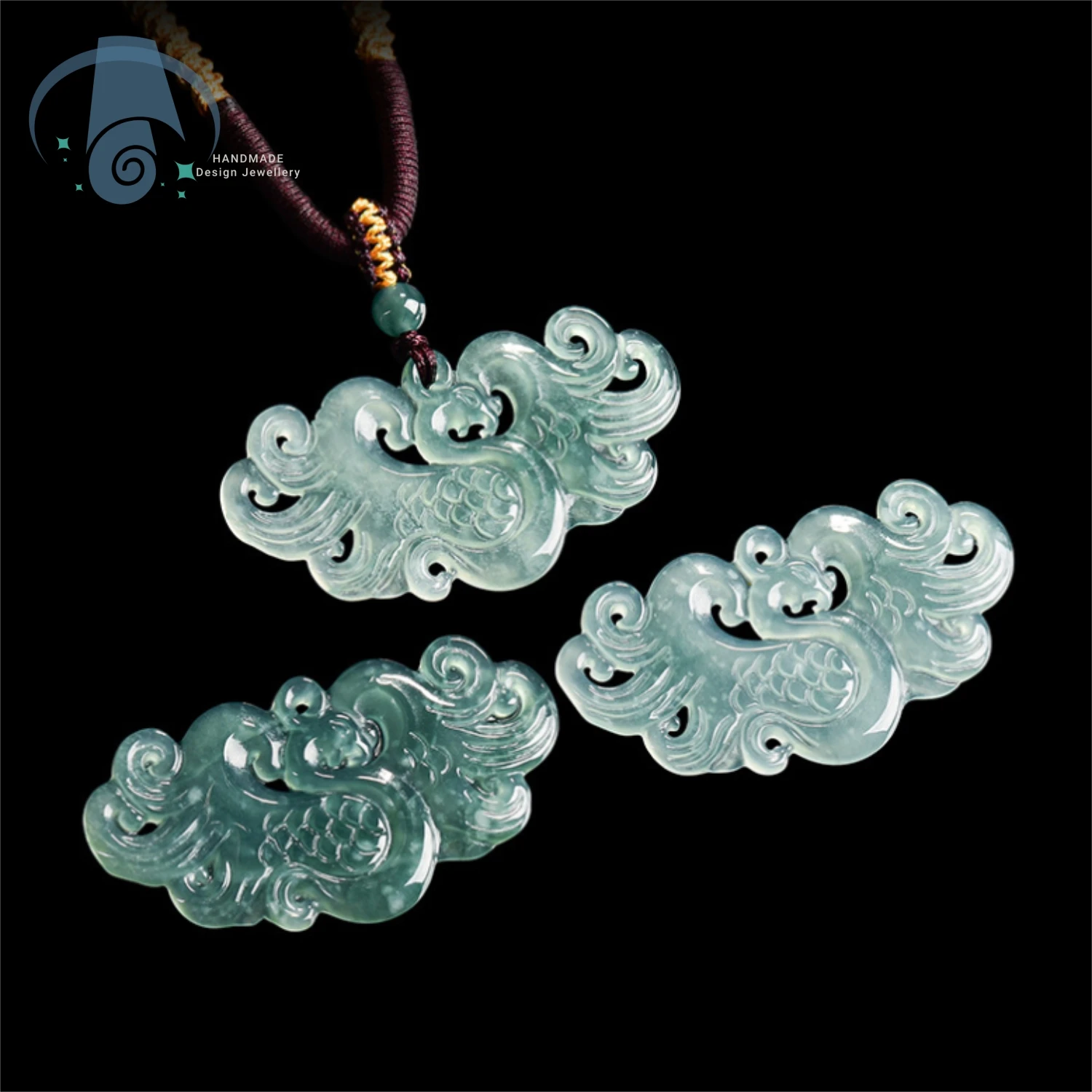 

Ожерелье из ледяного нефрита с подвеской из драгоценного камня, унисекс-украшение с дизайном «Голубой Водный Феникс», тонкая резьба, ручная работа, подарок для мужчин и женщин ﻿