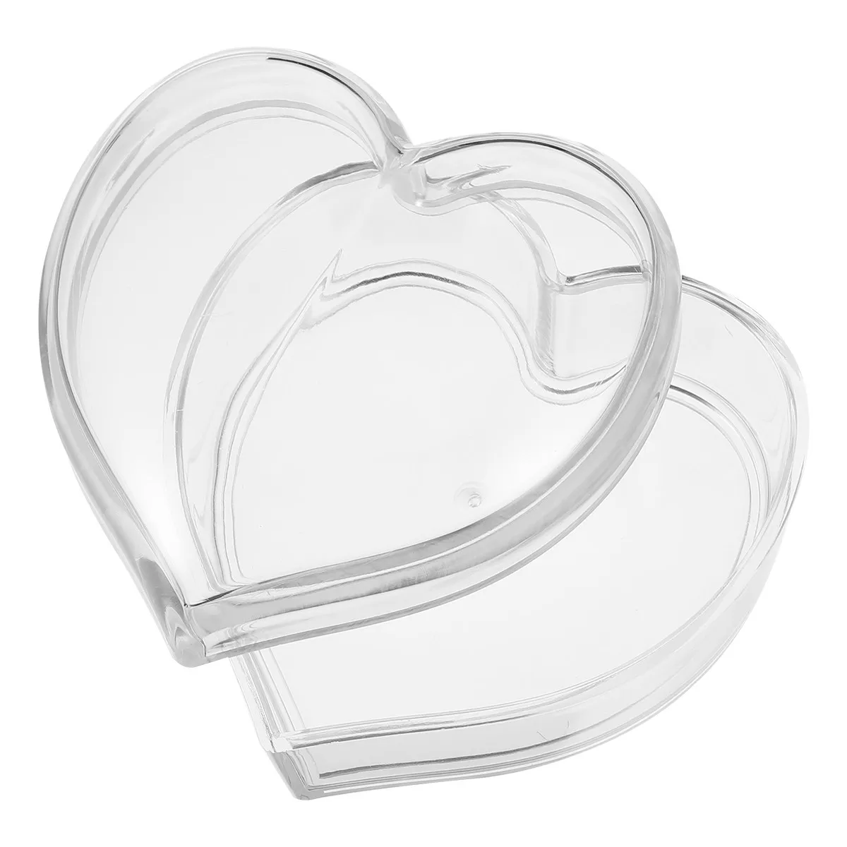 

1 шт. Прозрачная акриловая шкатулка для украшений в форме сердца, портативный органайзер с крышкой для хранения ожерелий и браслетов