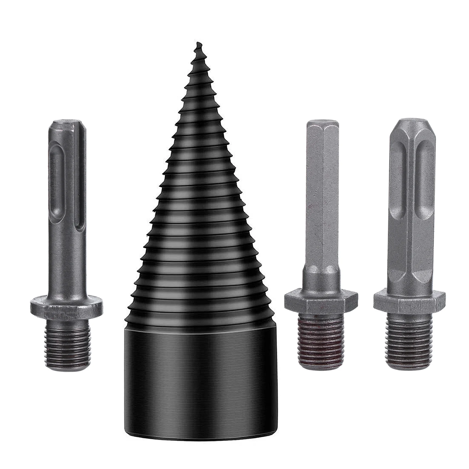 

4pcs Firewood Splitter Drill Bit Wear-Resistant Splitting Wood Tool For Efficient Woodworking Cone Drill Bits Set