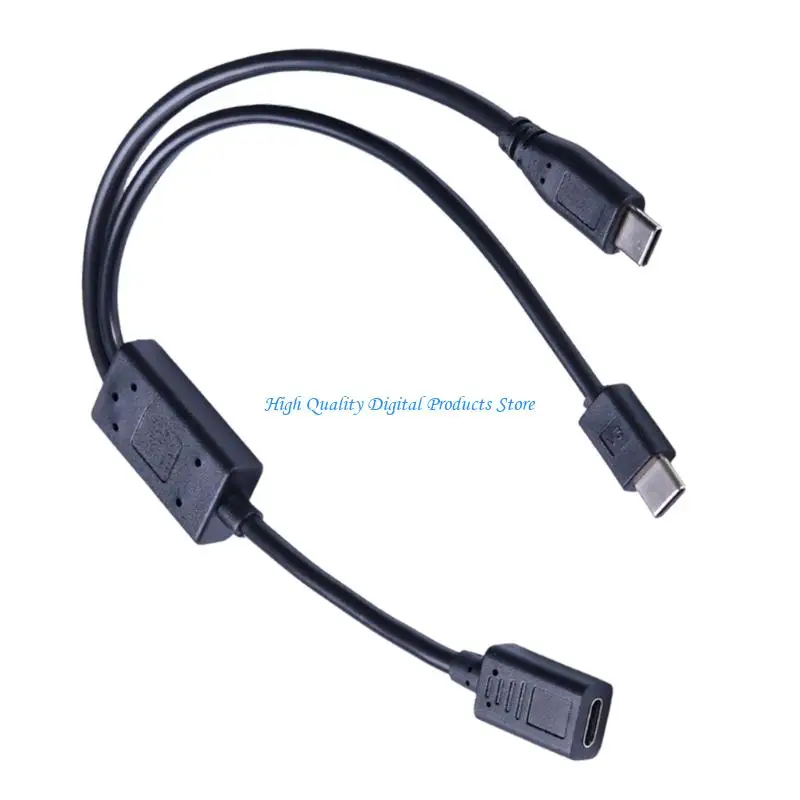 

U2JE Type C Female to Double Male Splitter Cord Support Fast Charging 5A 100W