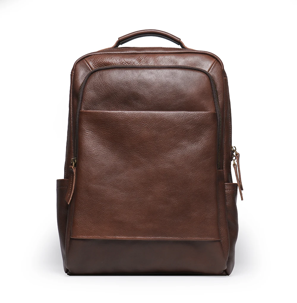 Hot Sell Vintage Genuine Leather For Men and Students ODM Male Laptop Backpack Outdoor Backpacks Custom Designer Travel Knapsack