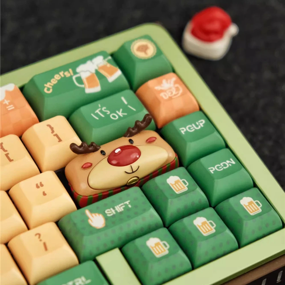 

Колпачок для механической клавиатуры Rocket Hammer Christmas Reindeer Custom Enter, оригинальный, уникальный, одиночный