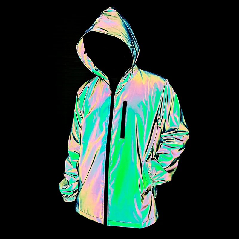 Men's Night Reflective Windproof Hooded Jacket Hip-hop Streetwear Couple Trend Coat for Outdoor Cycling Jogging Safety Clothing 12 S3094f40c38714d139c22bef41ef68cd4p