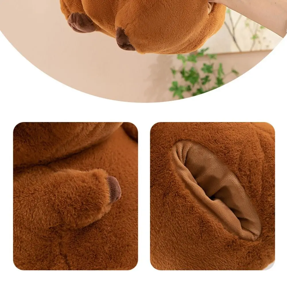 Soft Capybara Hand Warmer Pillow Stuffed Cartoon Capybara Sleeping Pillow Portable PP Cotton Capybara Plush Stuffed Doll