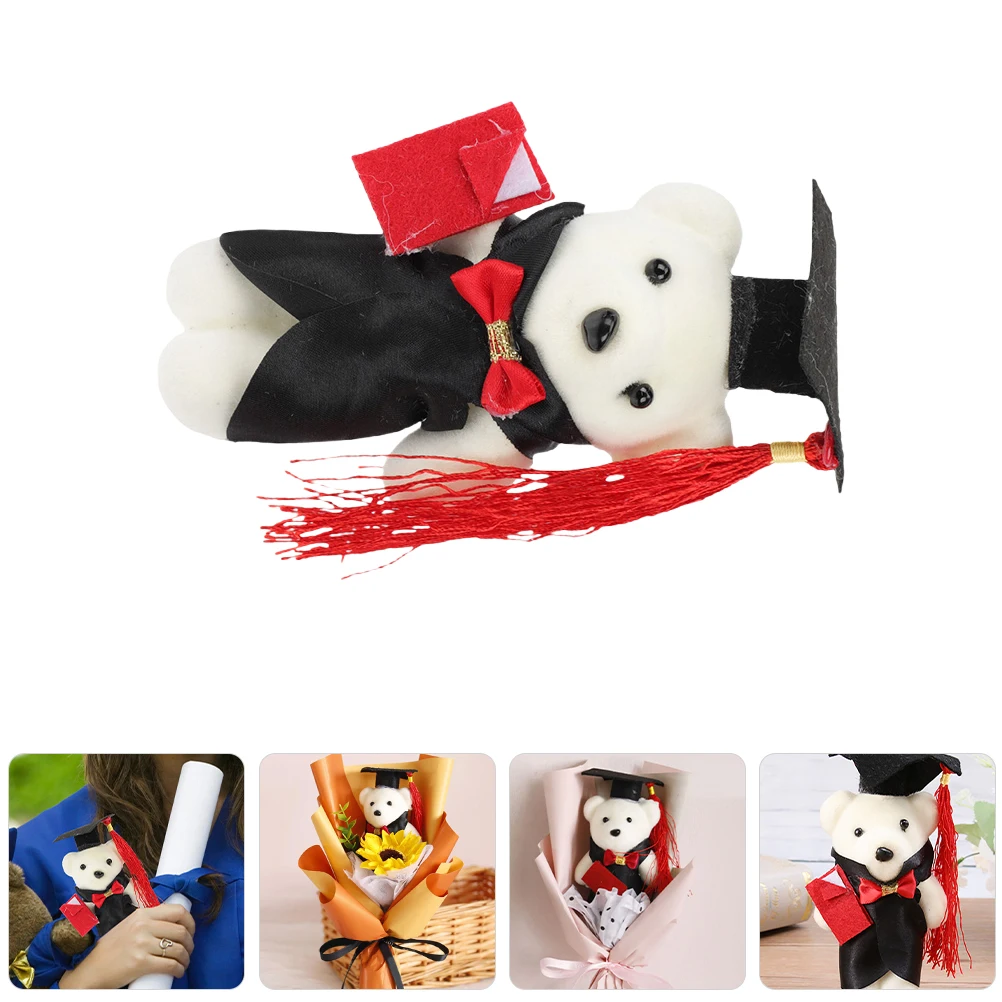 

8 Pcs Mini Doctor Bear Graduate Foam Animal Children's Graduation Flower