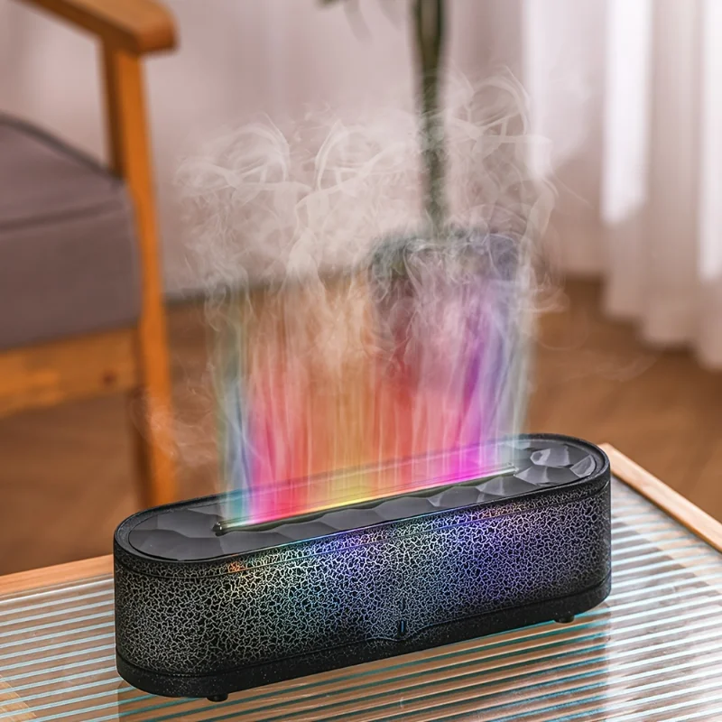 

USB Flame Humidifier, Large Mist Mini Car and Humidifier, Silent Operation, Plastic for Bedroom, USB Powered with ≤36V Opera
